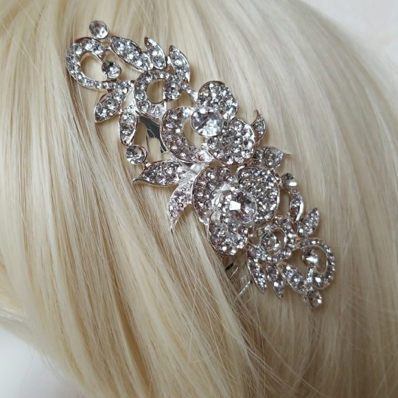 Beautiful Clear Rhinestone Prom Bridal Hair Comb - Picture 2 of 8
